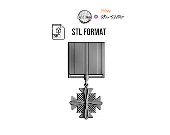 Distiguished Flying Cross Medal STL File for Woodworking, CNC, Printing and Lasering (Digital Download)