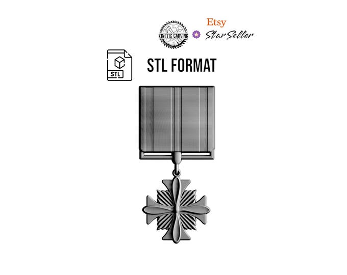 Distiguished Flying Cross Medal STL File for Woodworking, CNC, Printing and Lasering