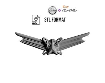 U.S. Military Space Operations Badge (Basic) STL | 3D CNC Carving File, Wood Relief Art, 3D Printing Ready
