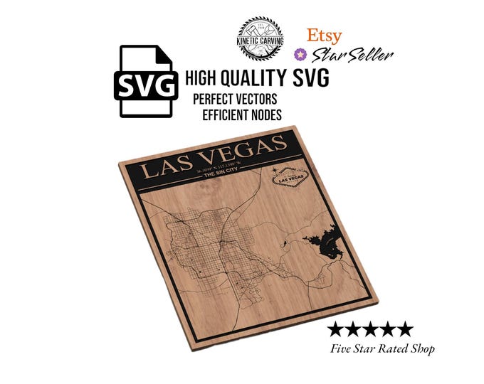Las Vegas City Map SVG File: CNC, Laser Cut, Print (Digital Download)