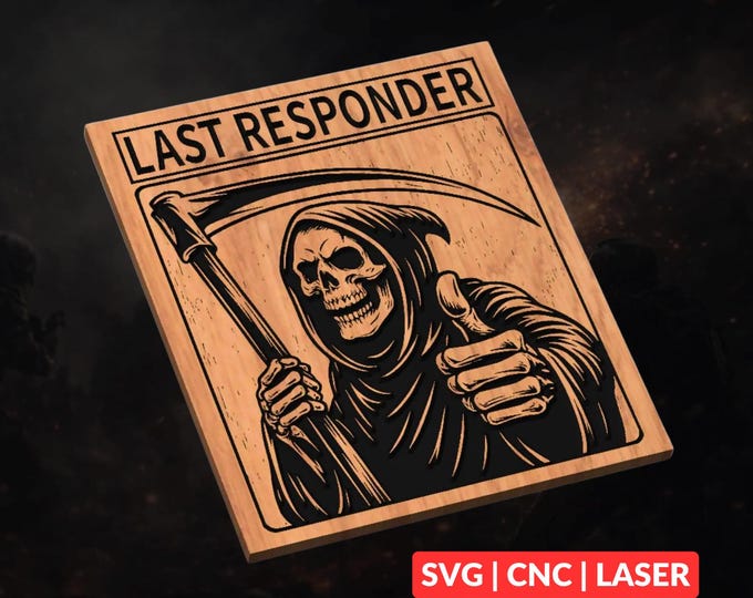 Grim Reaper SVG | CNC Laser Cut File, Wood Wall Art, Glowforge Engraving, LightBurn Ready