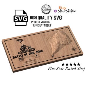 US Marines Iwo Jima Terrain Schaukampf Plakette für CNC Holzbearbeitung und Lasern