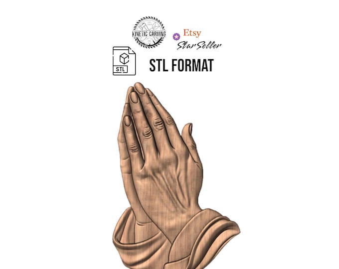 Praying Hands STL File | Religious 3D Model (Digital Download)