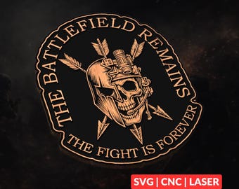 Battlefield Remains SVG | Military CNC Laser Cut File, Wood Wall Art, Glowforge Engraving, LightBurn Ready