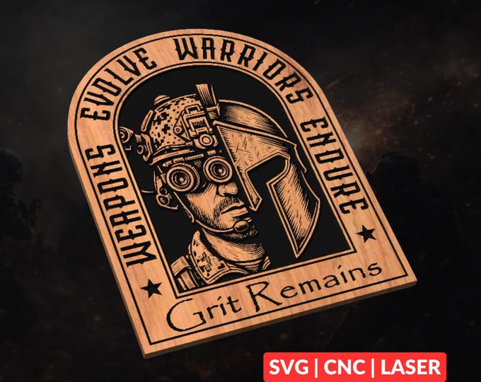 Warriors Endure SVG | CNC Laser Cut File, Wood Wall Art, Glowforge Engraving, LightBurn Ready