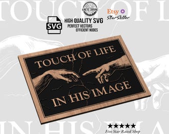 Touch of Life, In His Image Creation-Style Hands CNC SVG & Laser Vector (Digital Download)