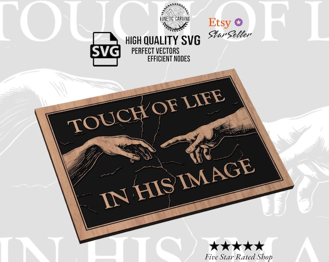 Touch of Life, In His Image Creation-Style Hands CNC SVG & Laser Vector (Digital Download)