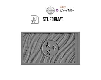 Tennessee State Wavy Flag STL for 3D Printing, CNC Woodworking (Digital Download)