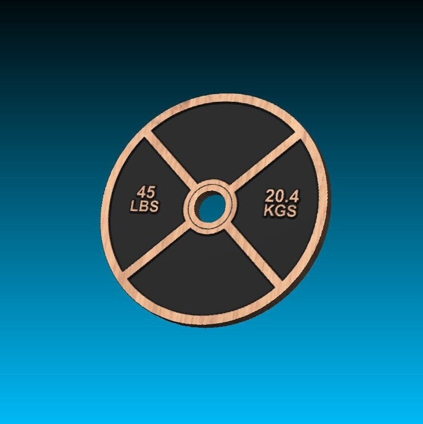 45lbs Weight Plate, Gym, Exercise SVG File for Woodworking, CNC