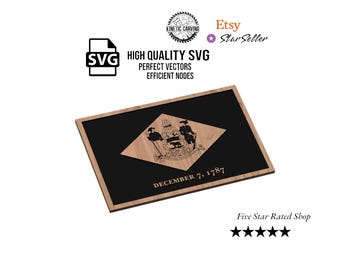 Delaware State Flag SVG File for Woodworking, CNC, Printing and Lasering (Digital Download)