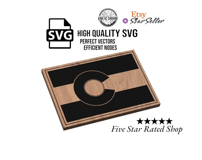 Colorado State Flag SVG File for Woodworking, CNC, Printing and Lasering