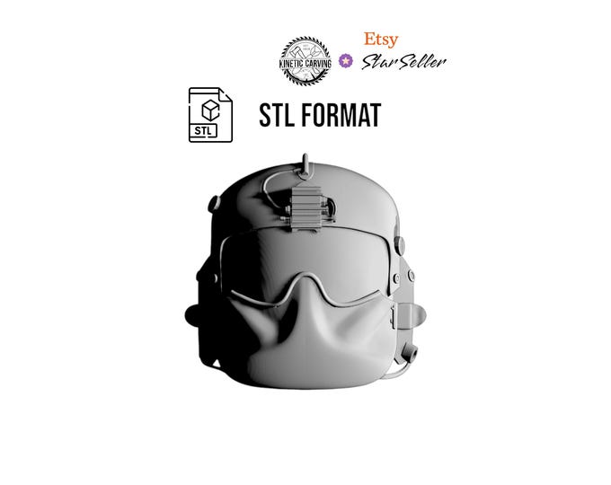 Military Aviation Helmet STL for 3D Printing, CNC Woodworking