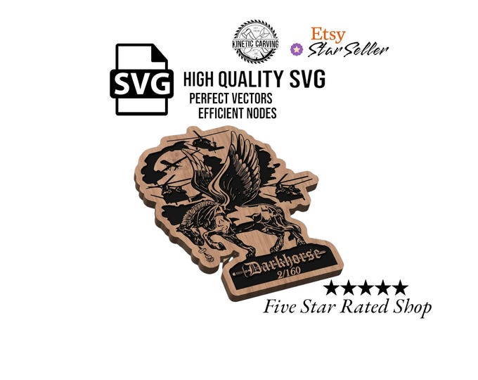 Darkhorse Military Patch SVG File: CNC, Laser Cut, Print (Digital Download)