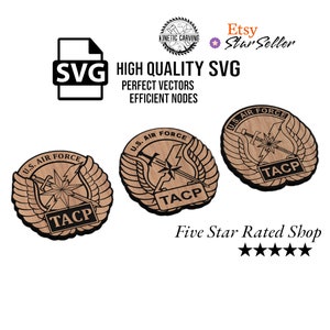 Tactical Air Control Party (TACP) Air Force Patches (Three Versions) Military SVG File for Woodworking, CNC, Printing and Lasering