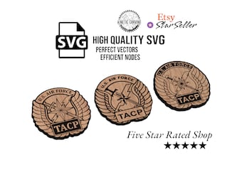 Tactical Air Control Party (TACP) Air Force Patches (Three Versions) Military SVG File for Woodworking, CNC, Printing and Lasering