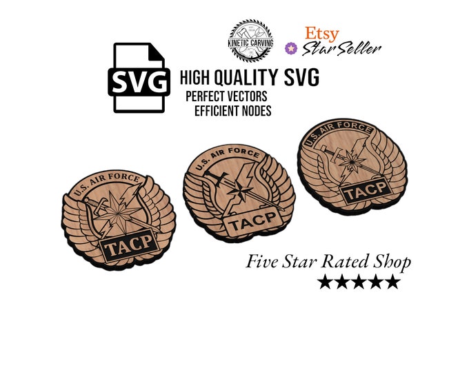 Tactical Air Control Party (TACP) Air Force Patches (Three Versions) Military SVG File for Woodworking, CNC, Printing and Lasering
