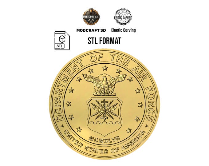 United States Air Force Seal STL File | CNC and 3D Carving Design (Digital Download)