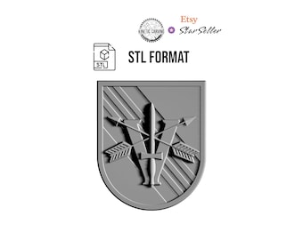 5th Group Legion STL File | Special Forces Patch 3D Model for CNC, 3D Printing, 3D Engraving