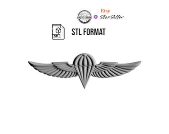 3D STL Model of Israel Military Jump (Airborne) Wings, for 3D Printing, CNC Woodworking
