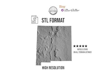 New Mexico Terrain STL File: 3D Topographic Map (Digital Download)