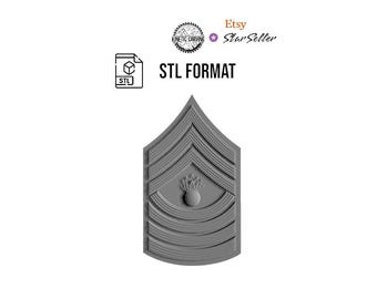 Master Gunnery Sergeant (MGySgt) E-9 Rank STL File for Woodworking, 3-D Printing (Digital Download)