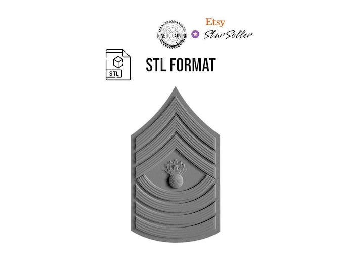 Master Gunnery Sergeant (MGySgt) E-9 Rank STL File for Woodworking, 3-D Printing