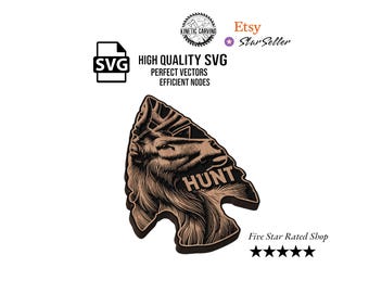 Arrowhead Elk Hunt SVG File for Woodworking, CNC, Printing and Lasering