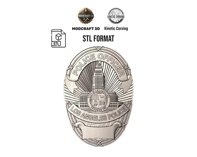 Los Angeles Police Badge STL | Police Officer Digital File for CNC and 3D Printing