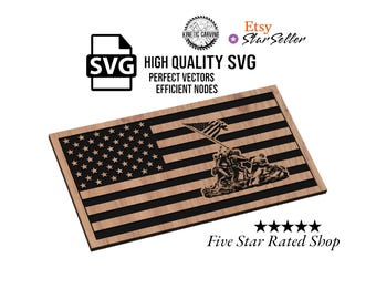 USMC Iwo Jima Flag SVG File for Woodworking, CNC, Printing and Lasering (Digital Download)