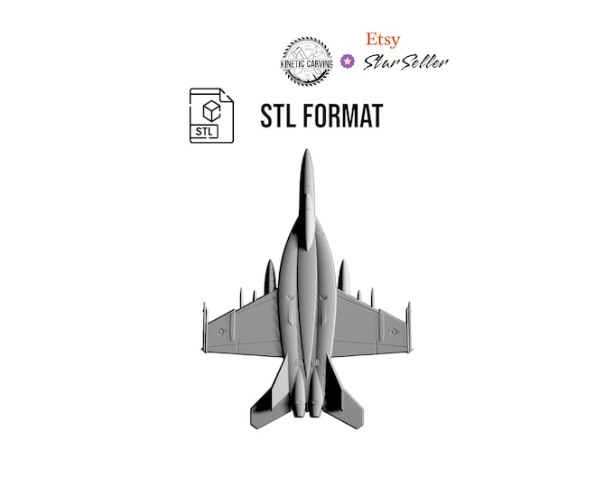 F-18 Super Hornet Aircraft STL for 3D Printing, CNC Woodworking