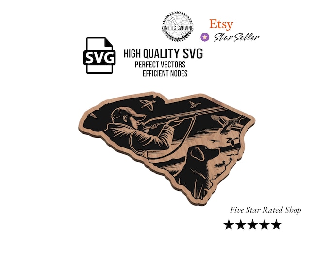South Carolina Duck Hunting SVG File for Woodworking, CNC, Printing and Lasering