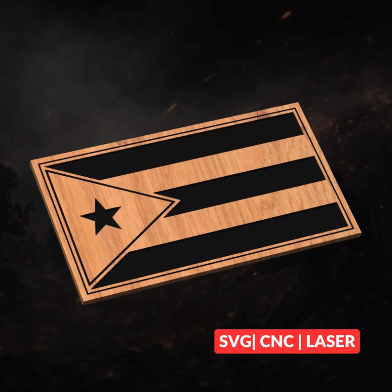Puerto Rico Cnc Router File Puerto Rico Flag SVG | CNC Laser Cut File, Wood Wall Art, Glowforge ...