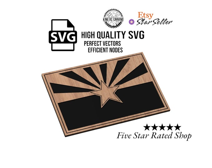 Arizona State Flag SVG File for Woodworking, CNC, Printing and Lasering