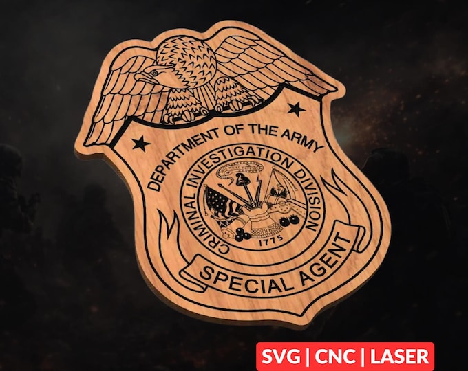 CID Badge SVG | CNC Laser Cut File, Wood Wall Art, Glowforge Engraving, LightBurn Ready