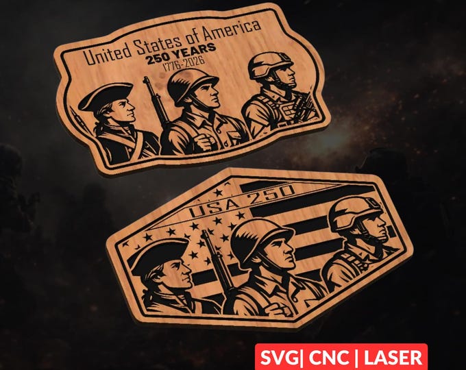 United States 250th Anniversary SVG | CNC Laser Cut File, Wood Wall Art, Glowforge Engraving, LightBurn Ready