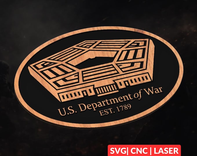 Pentagon Seal SVG | CNC Laser Cut File, Wood Wall Art, Glowforge Engraving, LightBurn Ready