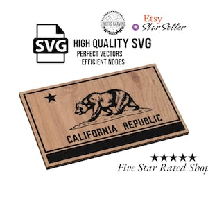 California State Flag SVG File for Woodworking, CNC, Printing and Lasering