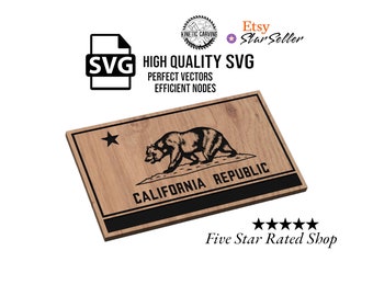 California Bear State Flag SVG File for CNC, Woodworking, Printing & Laser Projects (Digital Download)