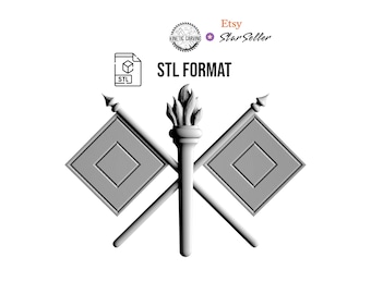 Signal Corps Emblem STL | 3D CNC Carving File, Wood Relief Art, 3D Printing Ready