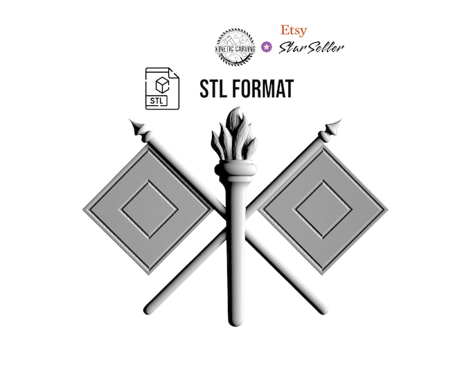 Signal Corps Emblem STL File | Relief Design for CNC/3D Printing (Digital Download)
