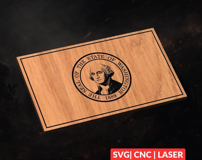 Washington State Flag SVG | CNC Laser Cut File, Wood Wall Art, Glowforge Engraving, LightBurn Ready