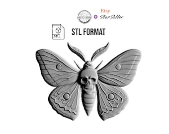 Moth Skull STL File: 3D Model for CNC, Printing, Laser Engraving (Digital Download)
