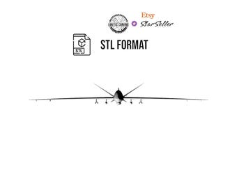 MQ-9 Reaper Drone Aircraft STL for 3D Printing, CNC Woodworking (Digital Download)