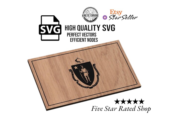 Massachusetts State Flag SVG for Woodworking, CNC, Printing, Lasering (Digital Download)