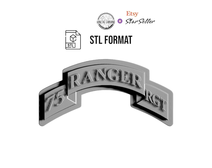 Ranger Regiment Scroll STL Patch for CNC, 3D Printing, or 3D Lasering (Digital Download)