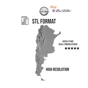 Modèle 3D STL de l'Argentine pour impression 3D, travail du bois CNC