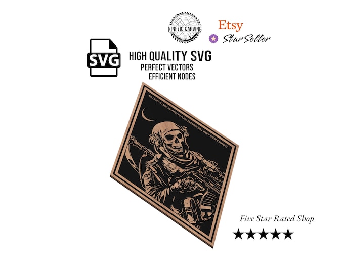 Grim Reaper Soldier SVG File for Woodworking, CNC, Printing and Lasering