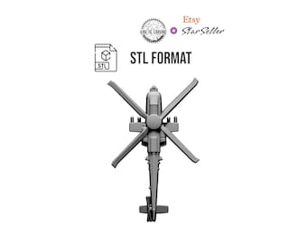 AH-64 Apache Helicopter STL for 3D Printing, CNC Woodworking