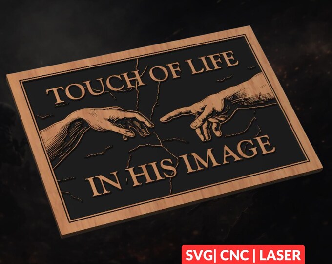 Creation Hands SVG | CNC Laser Cut File, Wood Wall Art, Glowforge Engraving, LightBurn Ready