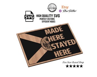 Florida State Pride SVG | Made Here Stayed Here Flag Design for Woodworking, CNC, Printing, Clothing and Lasering